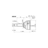 Шрус наружный 26x50x25 Asva MT17 Hyundai / Kia (Mobis): 49607-33E00. Mitsubishi: MB526404 MB526406 MB526407 MB620178