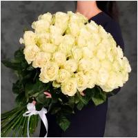Букет из 51 белой розы 90 см
