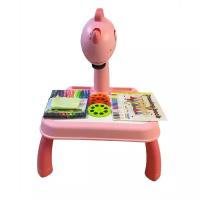 Детский проектор розовый для рисования со столиком/игрушка проектор