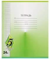 Тетрадь школьная А5 24л, клетка, скрепка Всегда на 5 ТШ24К9483/6 в ассорт