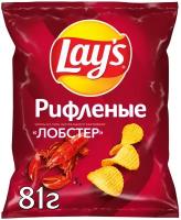 Чипсы Lay's картофельные Лобстер рифленые, 1 уп.81 г