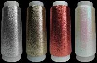 Нить lurex люрекс - толщ. нити 0,25 мм - набор цветов - Серебро, Золото, Медь, Голограмма - 4х30=120 грамм