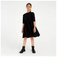 Платье для девочки MINAKU: Cotton collection, цвет чёрный, рост 146 см