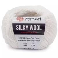 Пряжа для вязания YarnArt 'Silky Wool' 25гр 190м (35% шелковая вискоза, 65% шерсть мериноса) (347 белый), 10 мотков