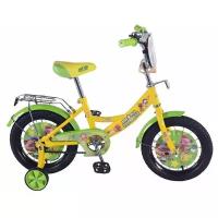 Велосипед детский 14 МиМиМишка a-тип, щиток, багаж, страх. кол, звон, желт./зеленый