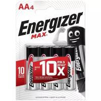 ENERGIZER Батарейка алкалиновая Energizer MAX AA, 4 шт