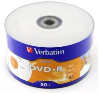 Диск Verbatim DVD-R 4.7Gb 16x bulk (50шт) Printable (43793)