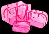 Набор сумок в роддом, 3 шт., цветной ПВХ, цвет розовый 4697531