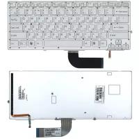 Клавиатура для ноутбука Sony Vaio VPC-SB2X9R/S серебристая c подсветкой без рамки