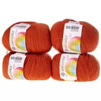 Пряжа для вязания Пехорка Детский Каприз цвет №284 оранжевый, 50% мериносовая шерсть 50% фибра, комплект 4 мотка, 4 х 50 г х 225 м