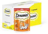 Лакомство для кошек Dreamies подушечки с курицей, 12 шт по 140г