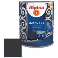 Эмаль по ржавчине Alpina черная RAL 9005 3в1 0,75 л
