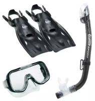 Комплект для плавания детский TUSA Sport UPR2221 маска трубка ласты р. 32-39 черный