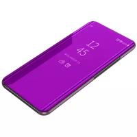 Чехол-книжка MyPads для Samsung Galaxy S21 (SM-G991) с дизайном Clear View Cover с полупрозрачной пластиковой крышкой с зеркальной поверхностью ф