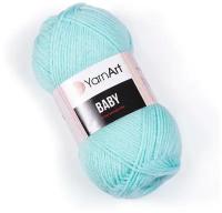 Пряжа для вязания YarnArt Baby (ЯрнАрт Беби) - 1 моток 856 светло-бирюзовый, гипоаллергенная для детских изделий, 100% акрил, 150м/50г