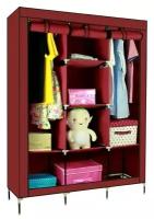 Складной каркасный тканевый шкаф STORAGE WARDROBE Burgundy