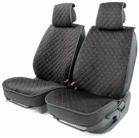Каркасные накидки на передние сиденья Autoprofi CarPerformance, алькантара, прострочка ромб, чёрный/красный