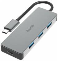 Разветвитель Hama USB-C H-200105 4порт (00200105) (серый)