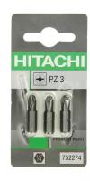 Набор бит Hitachi 752274, 3 предм., серый