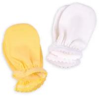 Рукавички для новорожденных, ARLINI, CA-02, белые-желтые, 2 шт