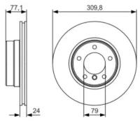 Тормозной диск передний Bosch 0986479S29 309.8x24 для BMW 5 series