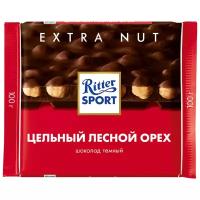 Шоколад Ritter Sport Extra Nut темный цельный лесной орех, 100 г, 3 уп