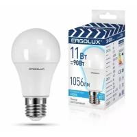 Эл. лампа светодиодная ЛОН LED-А60-11W-E27-4K (11Вт=90Вт 1056Lm E27 4500K 220-240В, промо) Ergolux