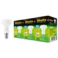 Комплект из 3 светодиодных энергосберегающих ламп Sholtz рефлектор R50 7Вт E14 4200K 220B пластик (Шольц) LER3145T