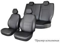 Чехлы на сиденья Defly для автомобиля Toyota Land Cruiser Prado J120, 2002-2009, левый руль, экокожа черная/ перфорированная черная