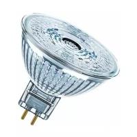 Лампа OSRAM LED Star GU5.3 MR16 12В 5Вт, светодиодная LED, 350 лм, эквивалент 35Вт, тёплый свет 3000К, прозрачная