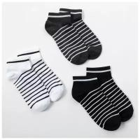 Носки Minaku, 3 пары, размер 40-42, мультиколор, черный, белый, серый