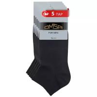 Носки мужские OMSA ECO 402, Nero 45-47, короткие, носки хлопок, носки спортивные, набор 5 шт
