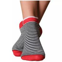 Женские носки с принтом LAMBONIKA Полосики, цвет: белый, красный, размер: 38-40