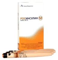 Росинсулин М микс 30/70 сусп. для п/к введ. картр. в шприц-ручке, 3 мл, 5 шт