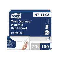 TORK Полотенца бумажные (1 пачка 190 листов) TORK (H2) Universal, 2-слойные, цвет натуральный.,23,4х21,3, Z-сложение, 471103