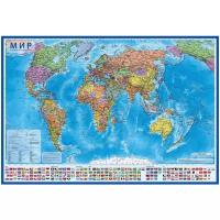Глобен Интерактивная настенная политическая карта мира 1:15,5/размер 199х134см
