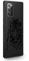 Черный силиконовый чехол MustHaveCase для Samsung Galaxy Note 20 Тигр с Короной для Самсунг Галакси Ноут 20