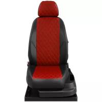 Чехлы на сиденья ВАЗ 2115 (VAZ 2115) с 1997-2012г. седан 5 мест ромб красный-чёрный