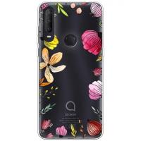 Силиконовый чехол Цветочная рамка на Alcatel 1S 2020 / Алкатель 1S