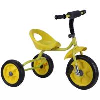 Детский трехколесный велосипед с родительской ручкой желтый