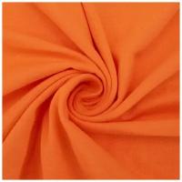 Ткань для шитья хлопок, 1 Метр ткани, Трикотаж Кулирка Карде 140 гр/м2 на отрез, ширина 98 см х 2 (чулок), длина от 1 метра, № М-2044, цвет оранжевый