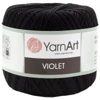 Пряжа для вязания YarnArt 'Violet' 50гр 282м (100% мерсеризованный хлопок) (999 черный), 6 мотков