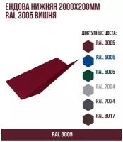 Ендова нижняя 2000х200мм RAL 3005 Вишня