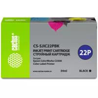 Картридж струйный Cactus CS-SJIC22PBK, совместимый