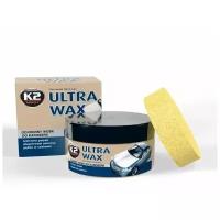 Полировальная паста с воском для кузова + губка K2 ULTRA WAX, 250 гр