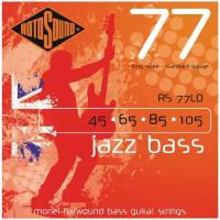 Струны для бас-гитары, монель, плоская обмотка, 45-105 - ROTOSOUND RS77LD JAZZ BASS FLATWOUND STRINGS MONEL