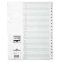 Разделитель цифровой пластиковый DURABLE на 20 разделов с титульным листом, белый