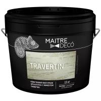 Фактурная штукатурка Maitre Deco «Travertin» известковая эффект травертина 15 кг