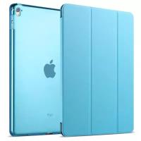 Чехол-обложка MyPads для Apple iPad Mini 1/ 2 /3 retina тонкий умный кожаный на пластиковой основе с трансформацией в подставку голубой