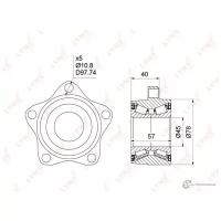 Подшипник ступицы передний LYNXAUTO WB1007